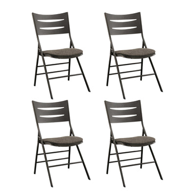MECO Sudden Comfort Destiny 3 Slat Back Padded Folding Chair, Cinnabar(Set of 4) - VMInnovations