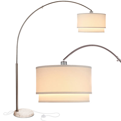 Brightech Arc Floor Lamp with Hanging Drum Shade & LED Light Bulb (Open Box) - VMInnovations