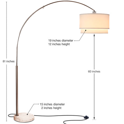 Brightech Arc Floor Lamp with Hanging Drum Shade & LED Light Bulb (Open Box)