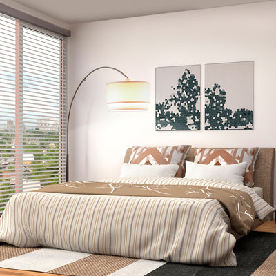 Brightech Arc Floor Lamp with Hanging Drum Shade & LED Light Bulb (Open Box) - VMInnovations