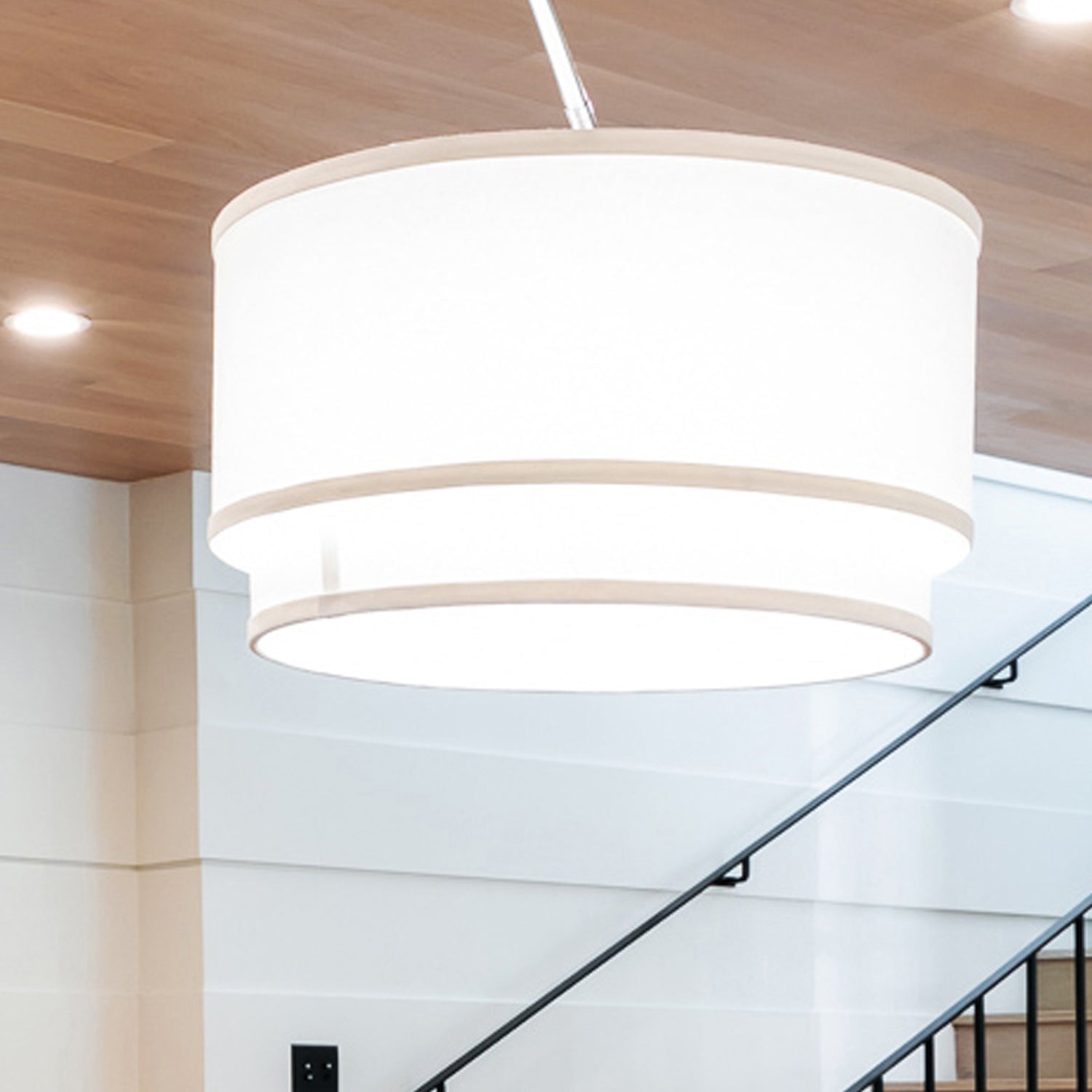 Brightech Arc Floor Lamp with Hanging Drum Shade & LED Light Bulb (Open Box) - VMInnovations