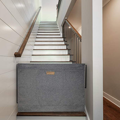 The Stair Barrier 27 to 42.5 Inch Single Panel Swing Gate, Gray (Open Box) - VMInnovations