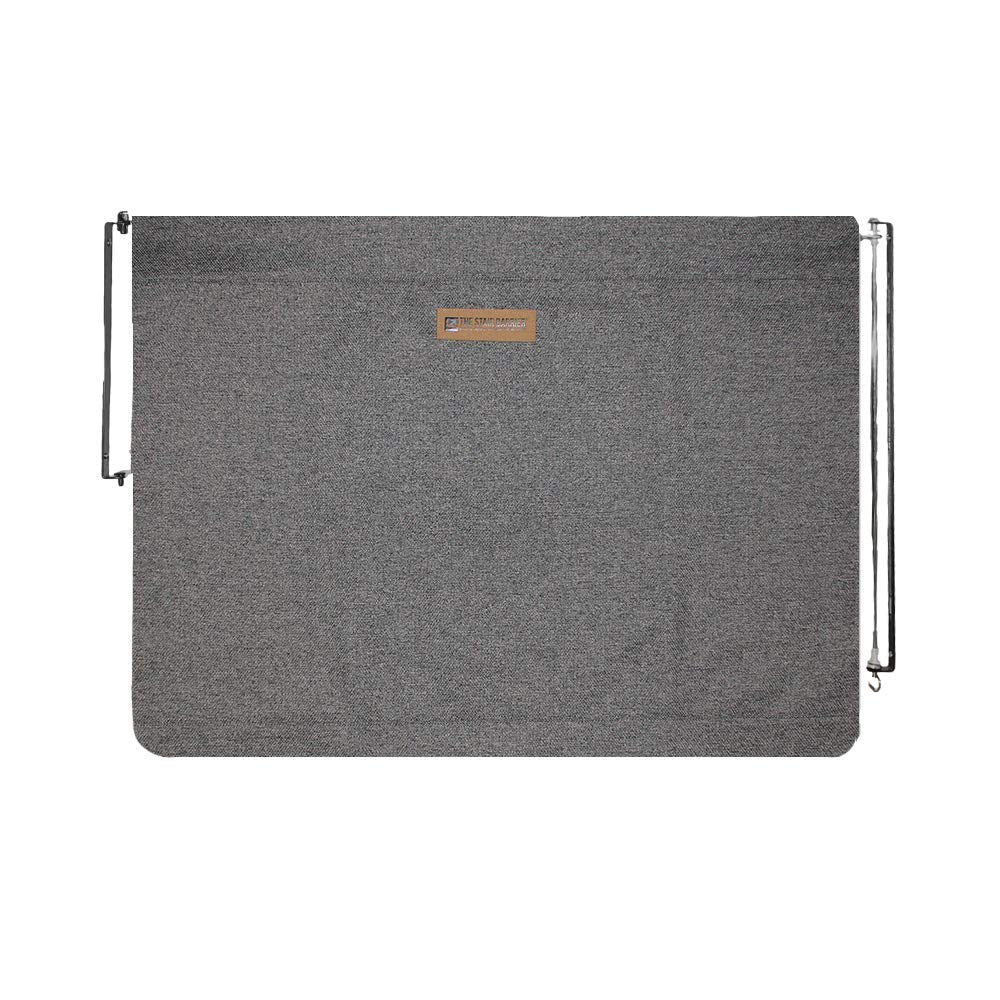 The Stair Barrier 27 to 42.5 Inch Wall to Wall Single Panel Swing Gate, Gray - VMInnovations