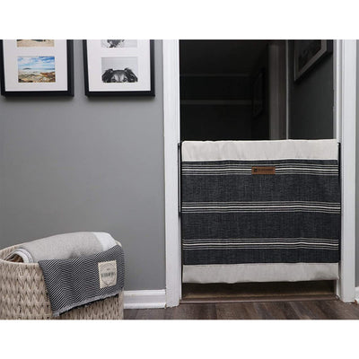 The Stair Barrier 27 to 42.5 Inch Wall to Wall Single Panel Swing Gate, Snow - VMInnovations