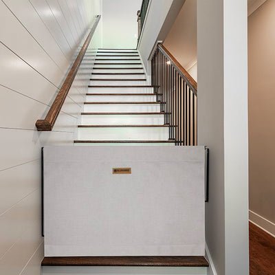 27 to 42.5 Inch Wall to Wall Single Panel Swing Gate, Pebble (Open Box) - VMInnovations