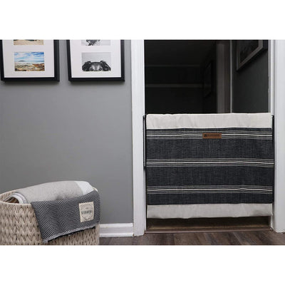 The Stair Barrier 27 to 42.5In Wall to Wall Single Panel Swing Gate, Black Lines - VMInnovations