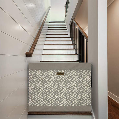 The Stair Barrier 27-42.5In Wall to Wall Single Panel Swing Gate Gray (Open Box) - VMInnovations