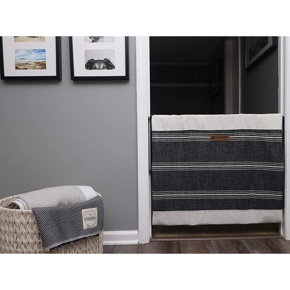 The Stair Barrier 27 to 42.5" Wall to Wall Single Panel Swing Gate, Safari Linen - VMInnovations