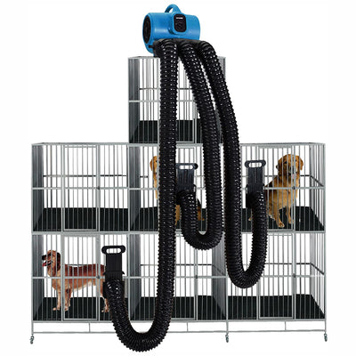 XPOWER Dog Grooming Cage Dryer with Multi Drying Hose Kit, Blue (Open Box)