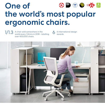 SIDIZ T50 Ergonomic Office Desk Chair w/ Lumbar Support, Fabric Blue (Used)