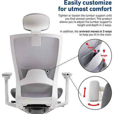 SIDIZ T50 Adjustable Office Desk Chair w/ Lumbar Support, Fabric Grey (Open Box)