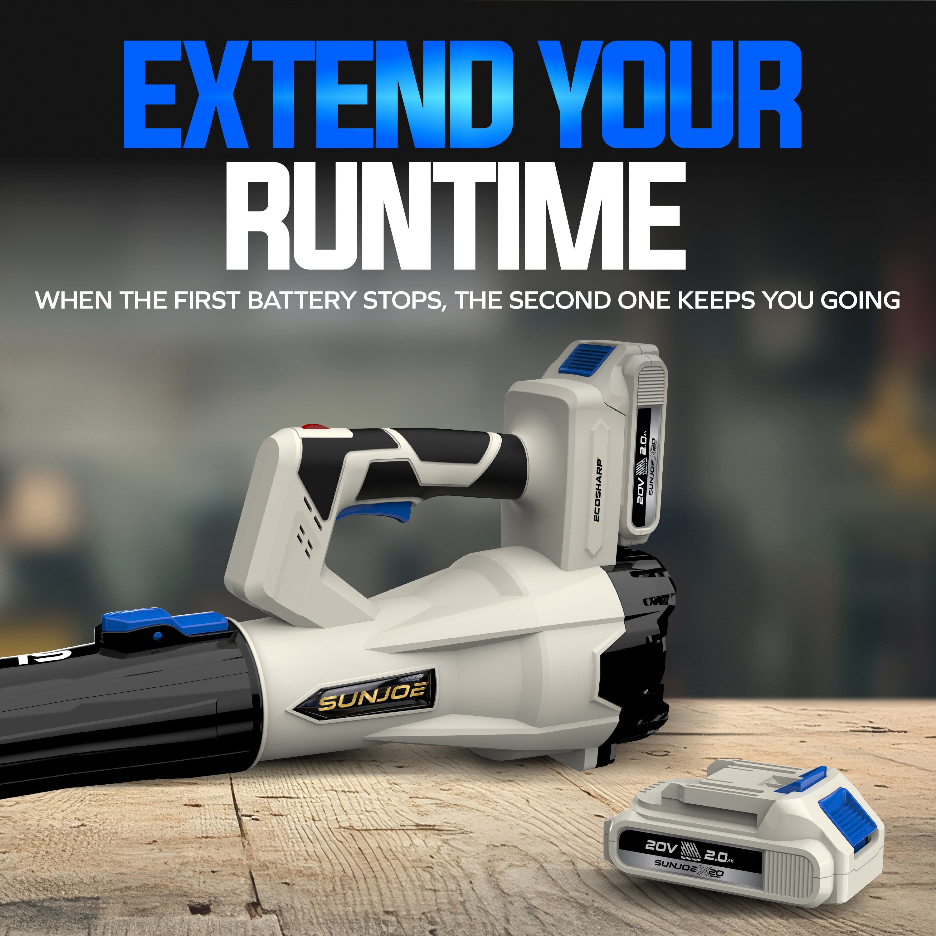 Sun Joe 20-Volt Cordless X20 Compact Leaf Blower w/ Batteries & Charger Open Box - VMInnovations