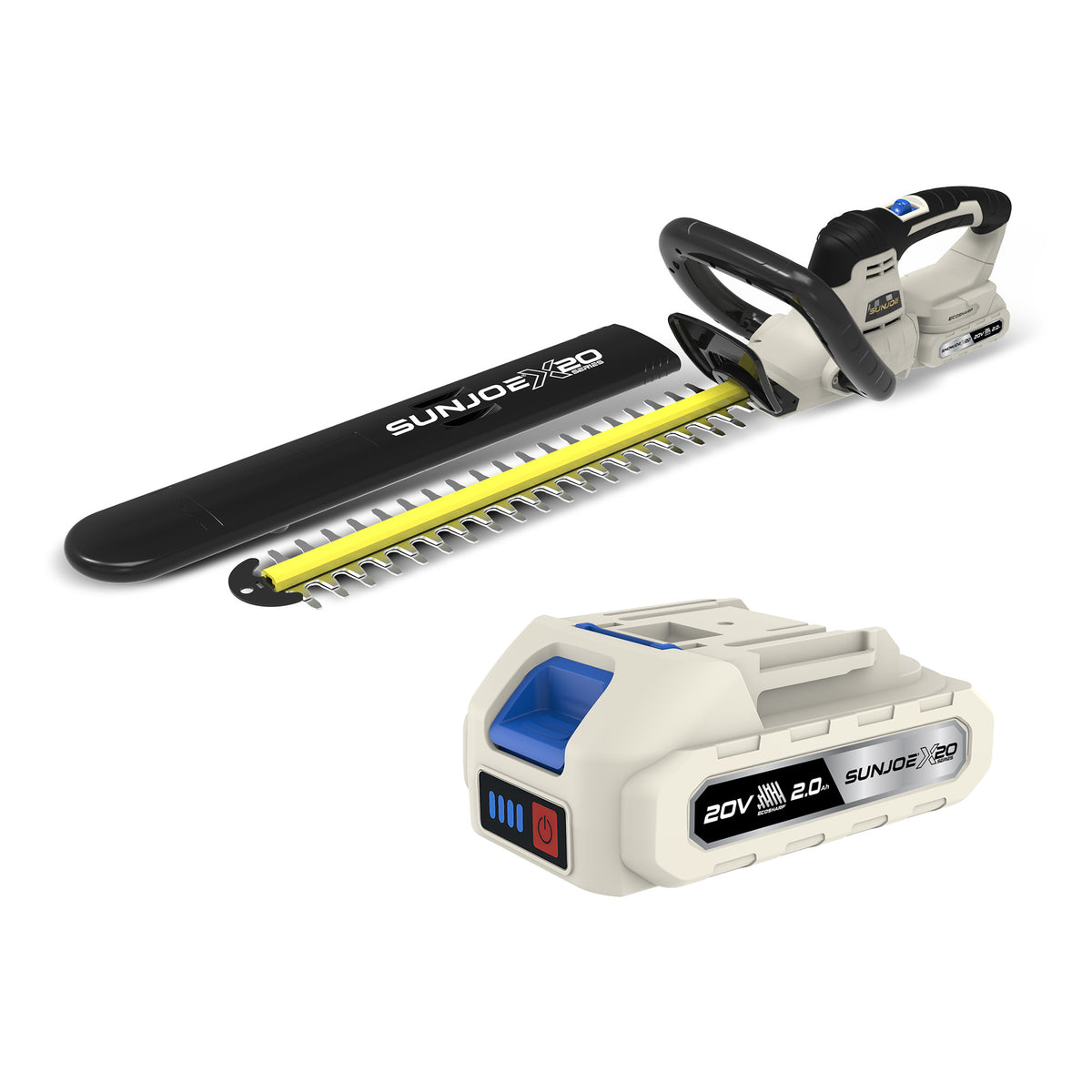Sun Joe 20-Volt ECOSHARP Cordless X20 22" Electric Hedge Trimmer, X20-HEDGE-2A