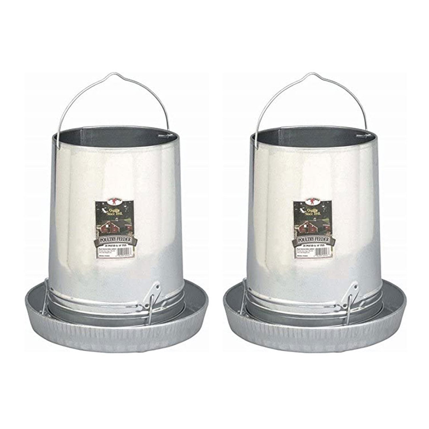 Little Giant 30-Pound Floor Space Saving Hanging Metal Poultry Feeder (2 Pack) - VMInnovations