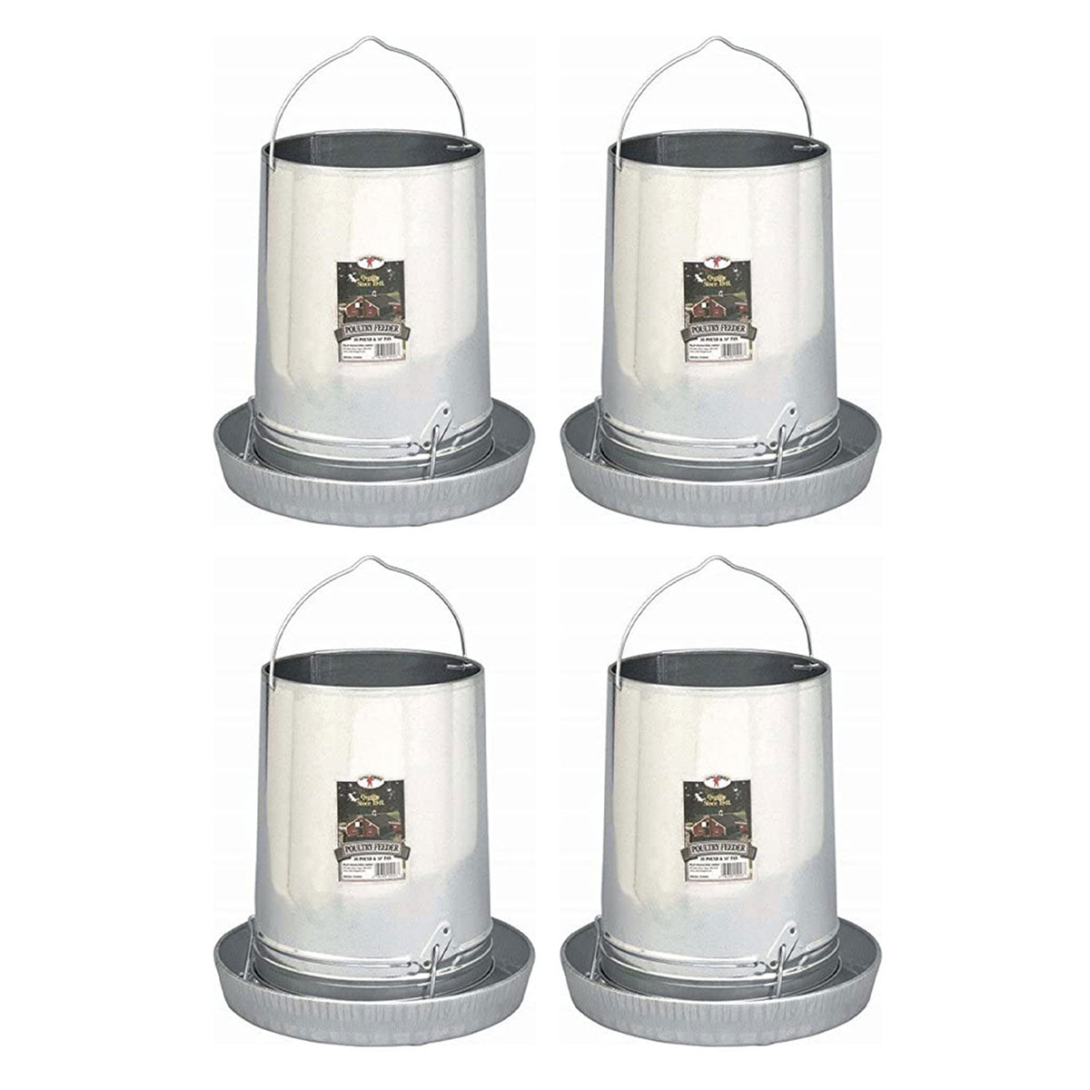 Little Giant 30-Pound Floor Space Saving Hanging Metal Poultry Feeder (4 Pack)