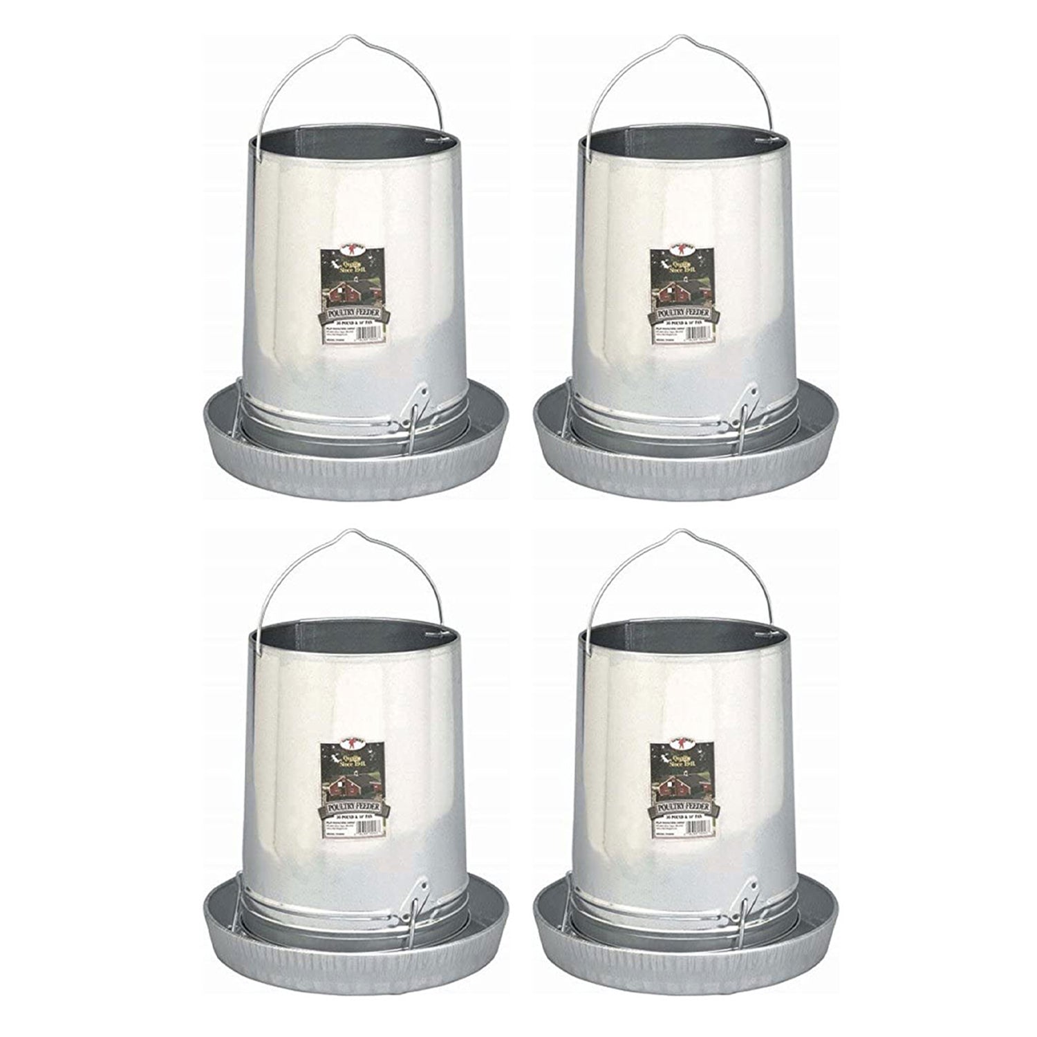 Little Giant 30-Pound Floor Space Saving Hanging Metal Poultry Feeder (4 Pack)