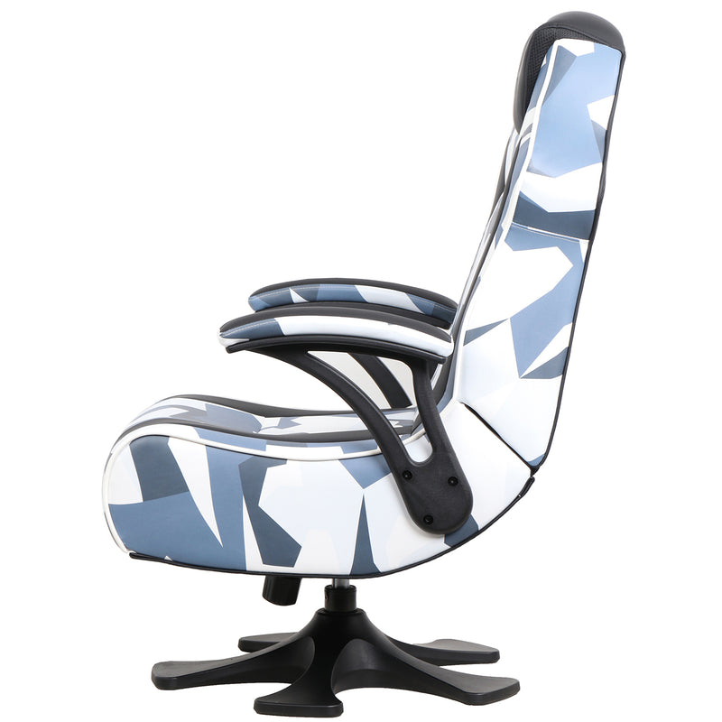 X Rocker Pedestal Gaming Chair w/ Padded Armrests, Gray & Black Camo