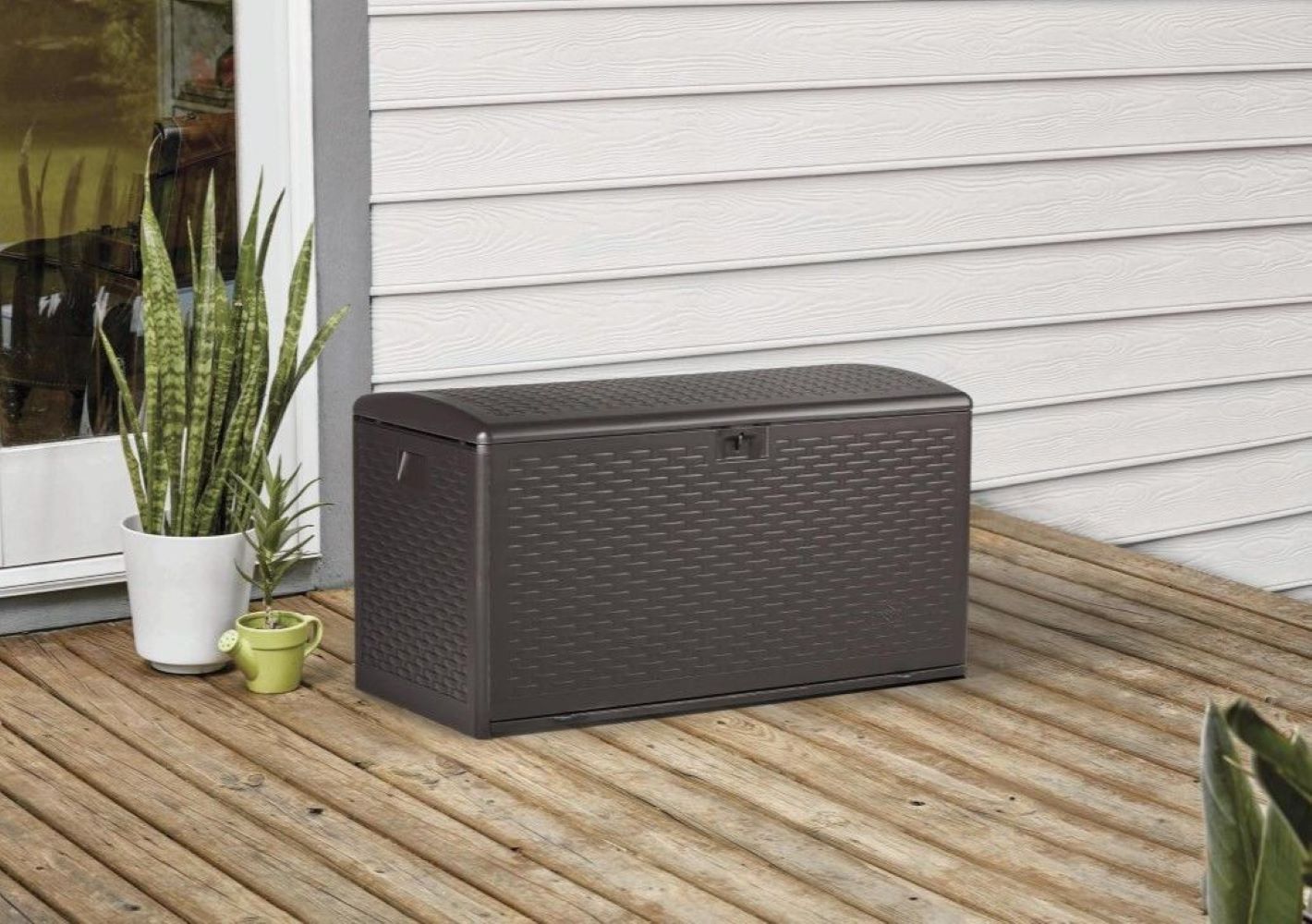Plastic Development Group 99-Gallon Resin Outdoor Storage Deck Box (Used) - VMInnovations
