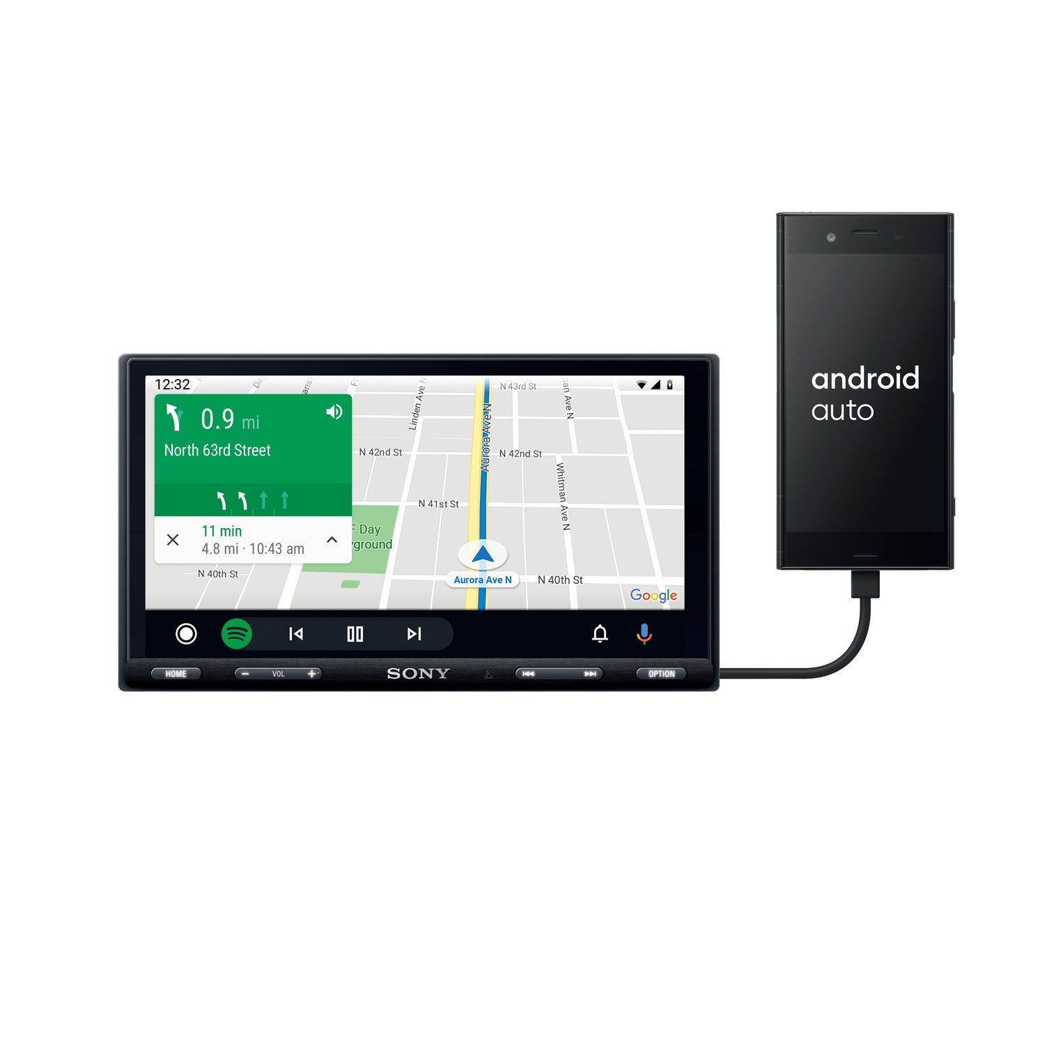 Sony XAVAX5500 6.95 Inch Double DIN Bluetooth Media Receiver with Weblink Cast