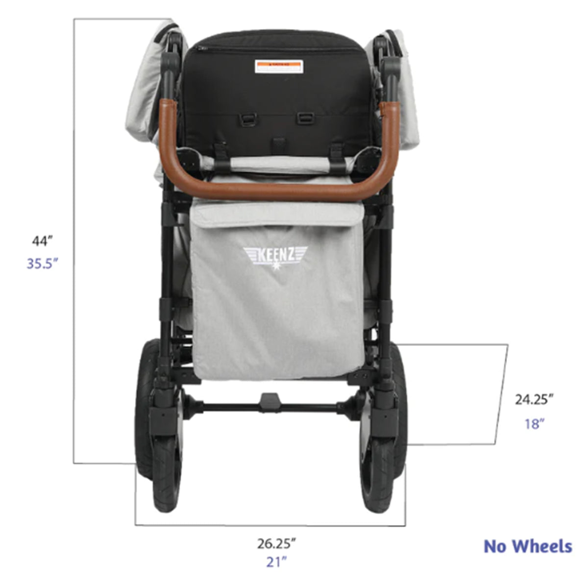 Keenz XC Luxury Comfort Push Pull Toddler Wheeled Stroller Wagon w/Canopy, Smoke - VMInnovations