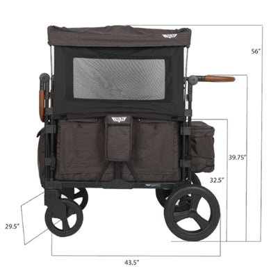 Keenz XC Plus 4 Child Luxury Stroller Wagon with Mesh Canopy and Sides, Charcoal - VMInnovations
