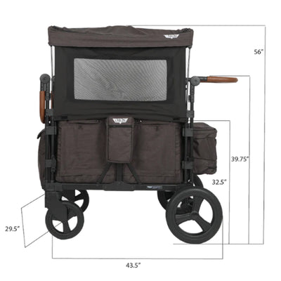 Keenz 4 Child Luxury Stroller Wagon with Mesh Canopy/Sides, Charcoal (Open Box)