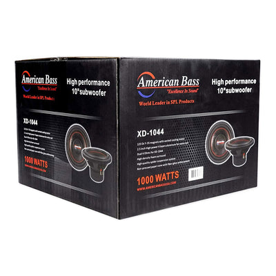 American Bass XD 1044 10 Inch 900 Watt Subwoofer Speaker with Vented Enclosure - VMInnovations