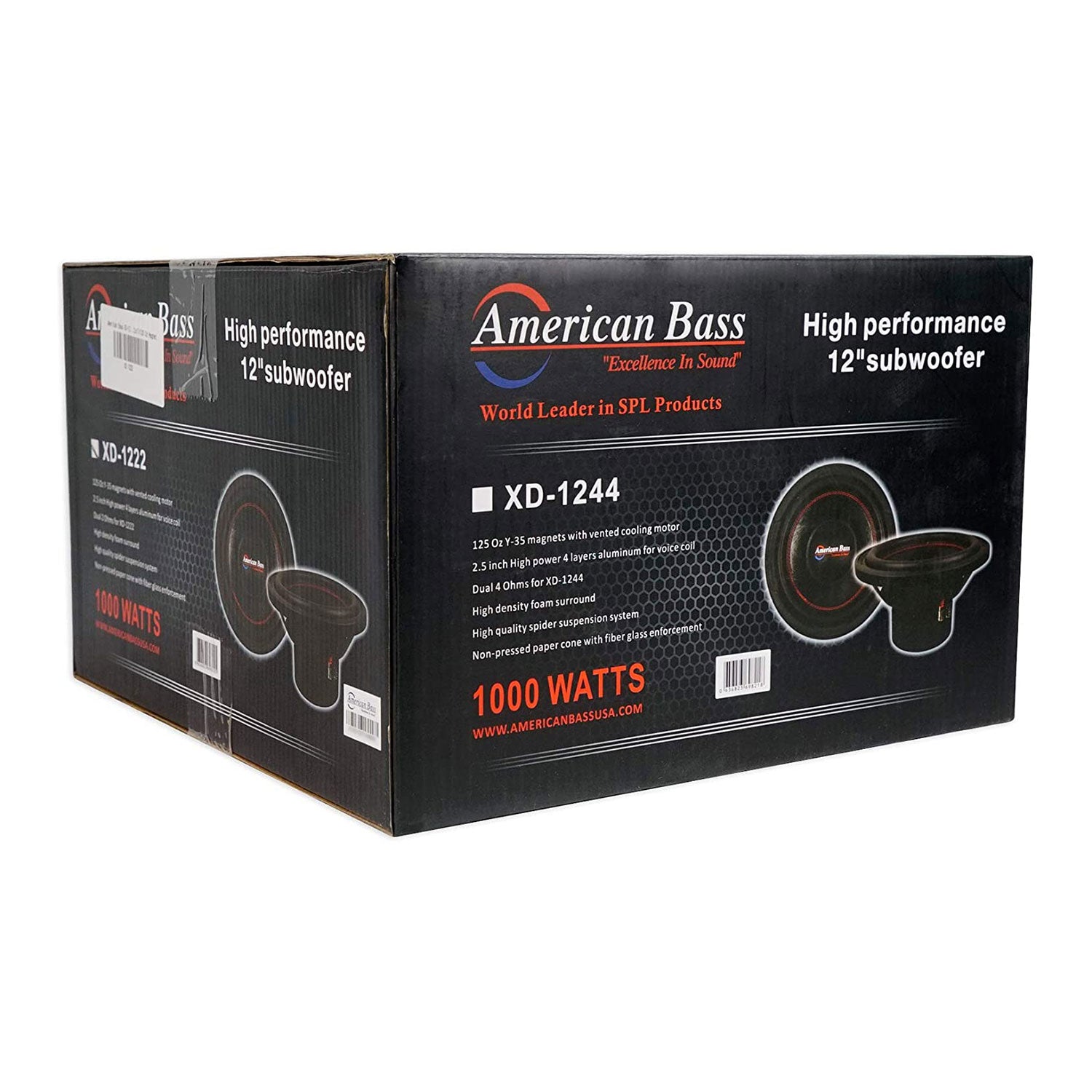American Bass XFL1244 12" 1000 Watt Subwoofer Speaker with Dual Enclosure Box - VMInnovations