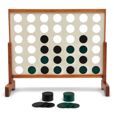 Lancaster Oversized 4-In-A-Row Wooden Outdoor Game w/ Carry Bag (Refurbished)