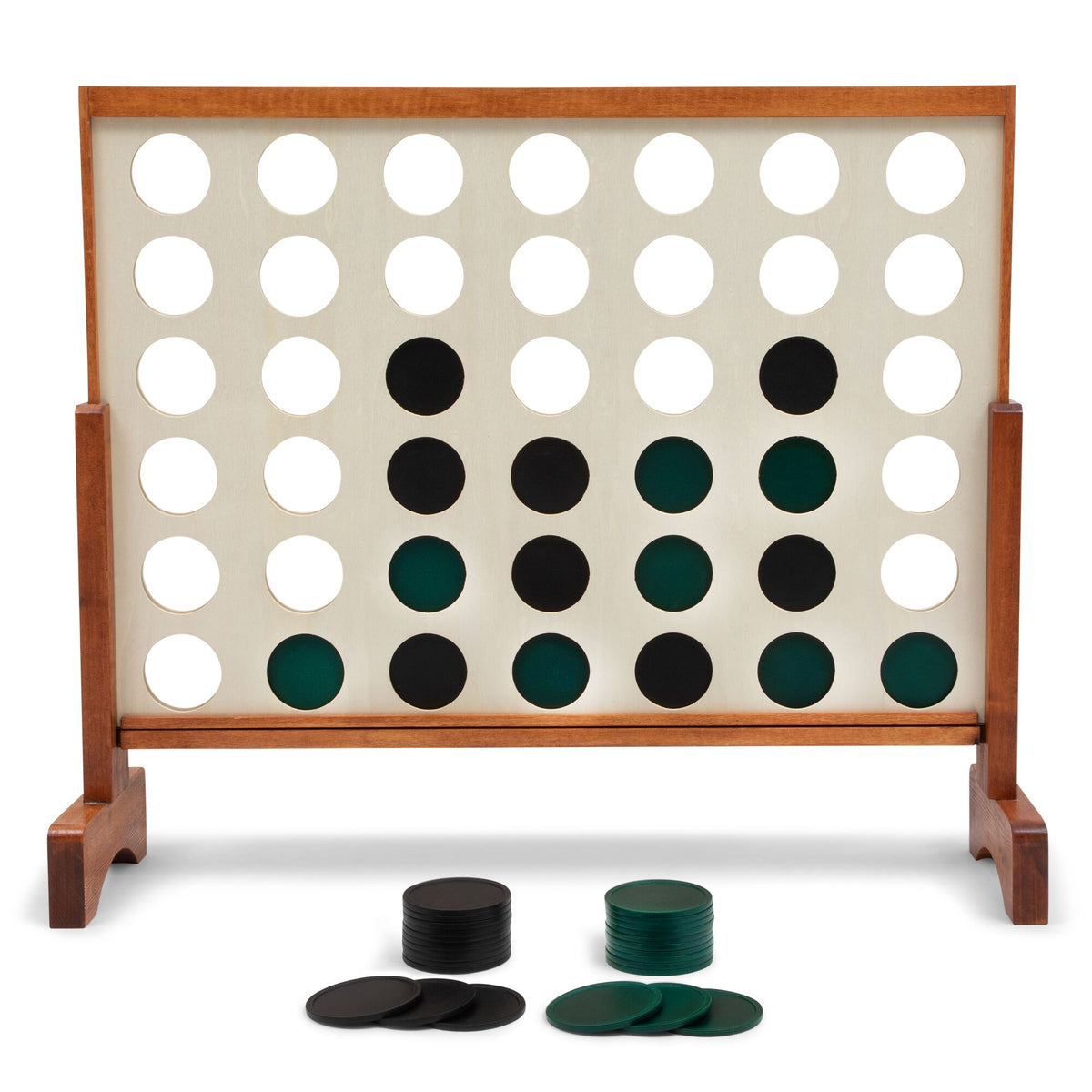 Lancaster Gaming Company Giant 4 In A Row Wooden Gaming Set w/ Bag (Open Box)