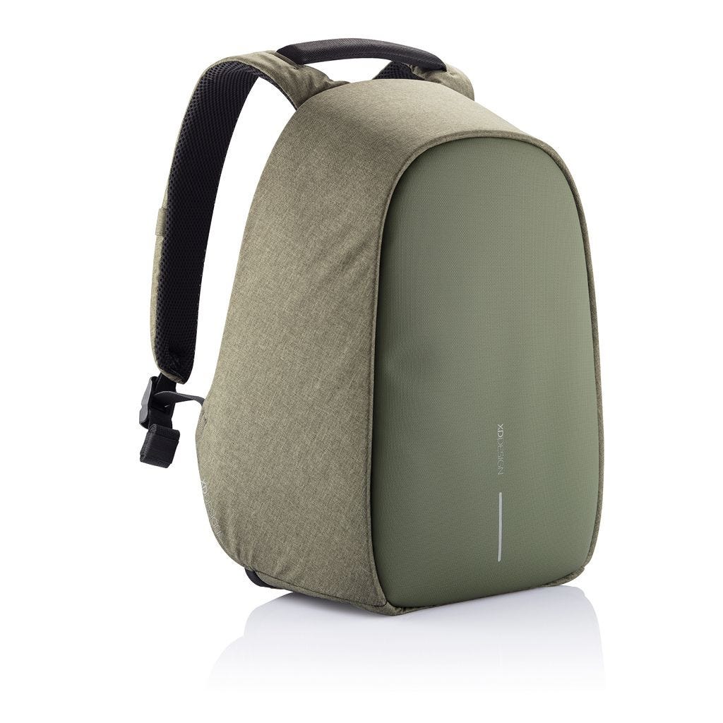 XD Design Bobby Hero Regular Anti Theft Travel Laptop Backpack w/USB Port, Green