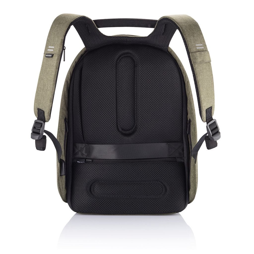 XD Design Bobby Hero Regular Anti Theft Travel Laptop Backpack w/USB Port, Green