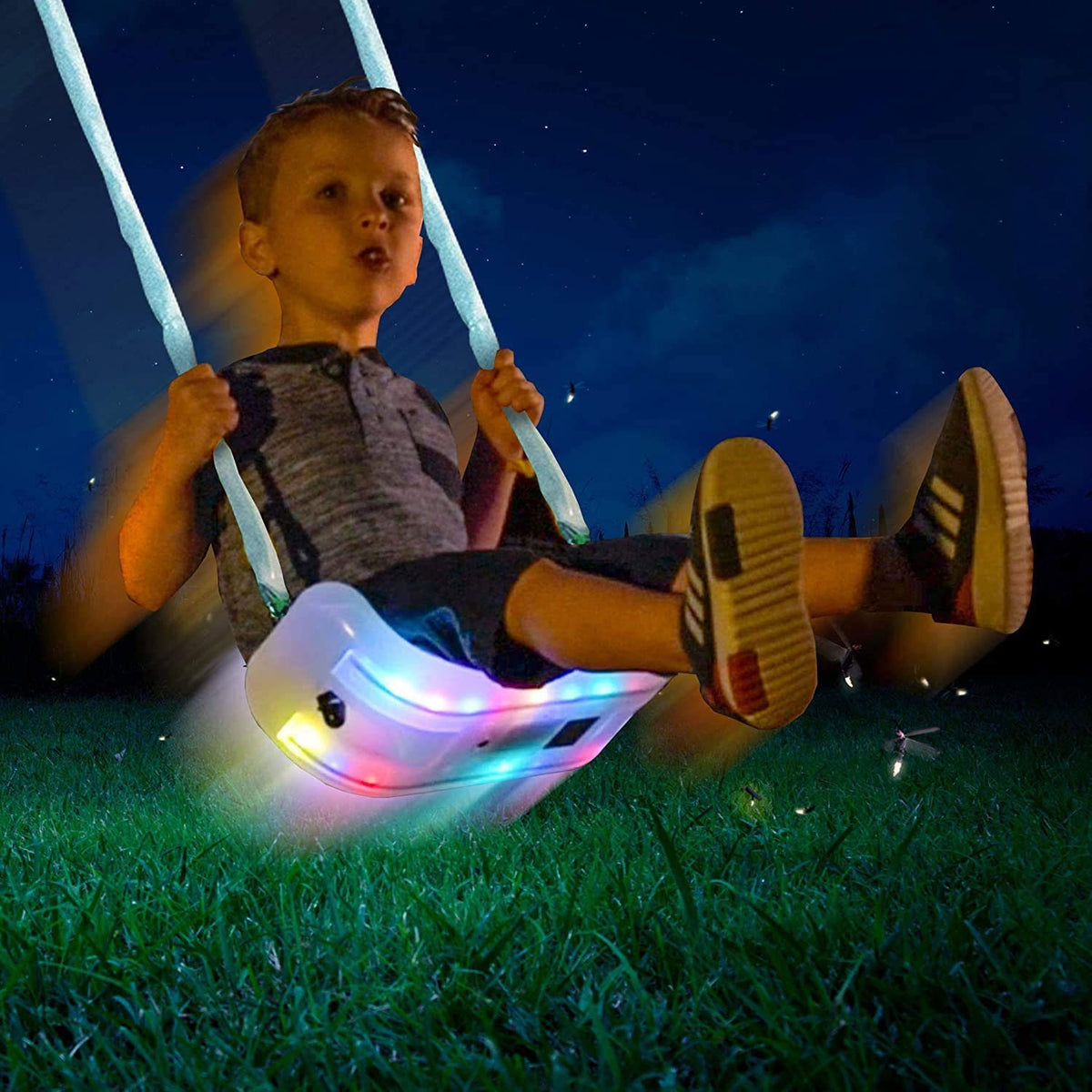 XDP Recreation G Series Surf N Swingin Plus Swing Set w/ LED Rainbow Swing, Blue