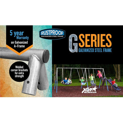 XDP Recreation G Series Surf N Swingin Plus Swing Set w/ LED Rainbow Swing, Blue