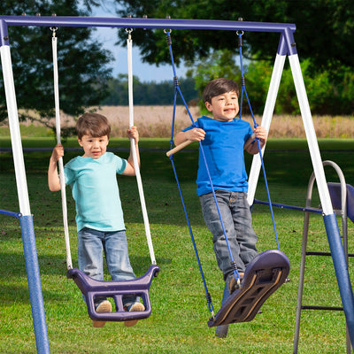 XDP Recreation G Series Surf N Swingin Plus Swing Set w/ LED Rainbow Swing, Blue