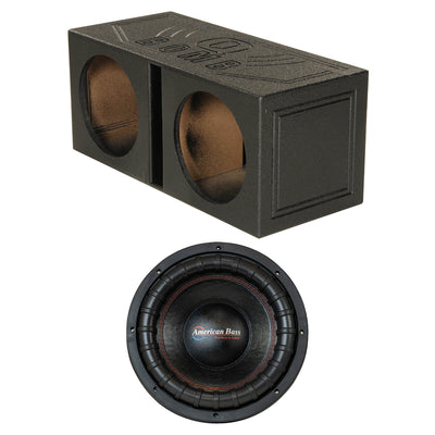 American Bass XFL 1244 12 Inch 2000 Watt Subwoofer Speaker with Dual Enclosure Box