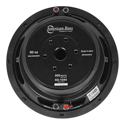 American Bass XO 1044 10 Inch 600 Watt Subwoofer Speaker with Vented Enclosure - VMInnovations
