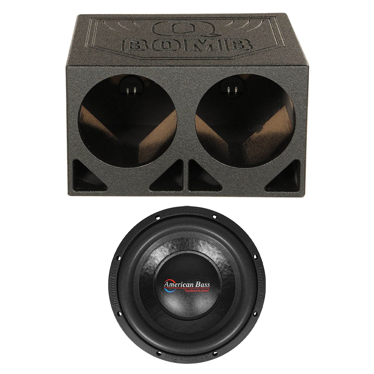 American Bass XO 1044 10 Inch 600 Watt Subwoofer Speaker with Dual Enclosure