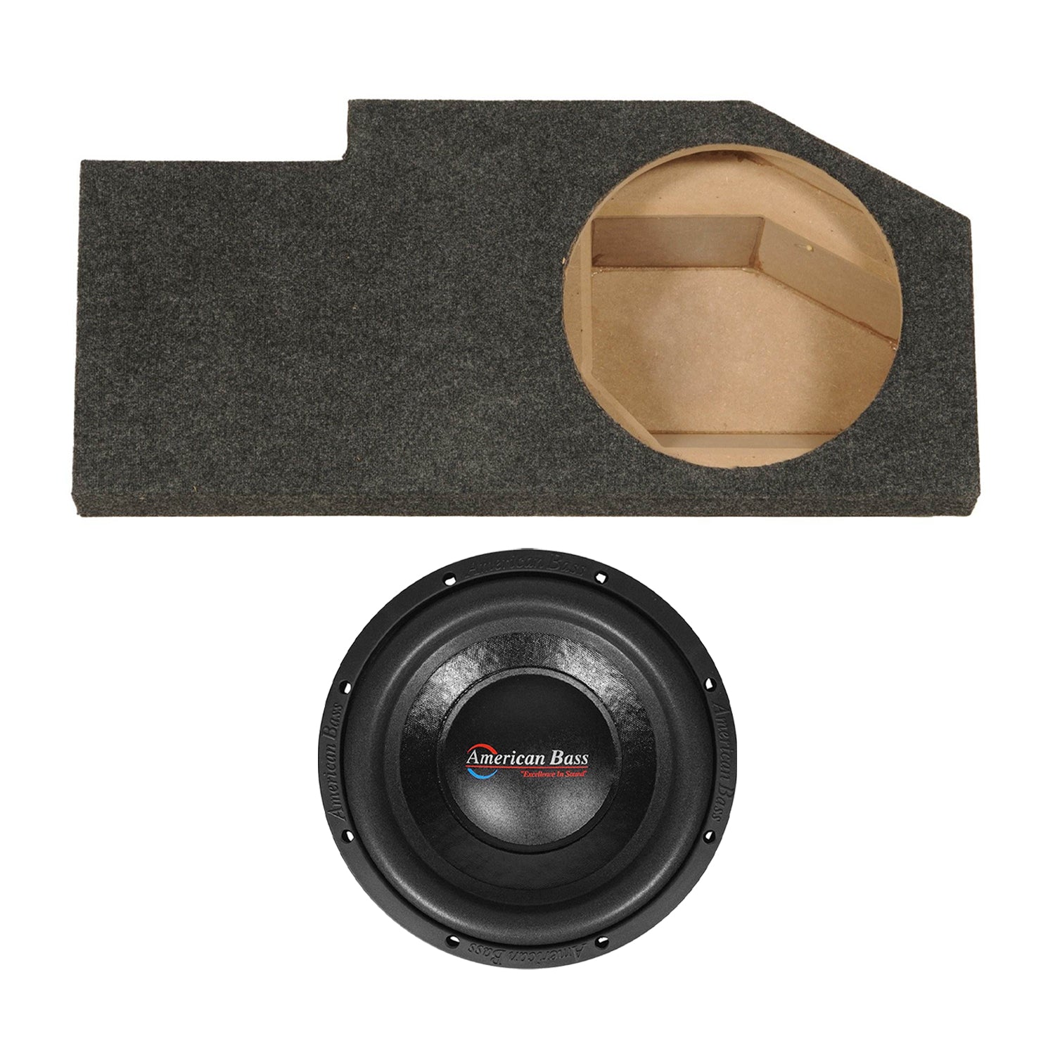 American Bass XO 1044 10 Inch 600 Watt Subwoofer Speaker with Dodge Enclosure