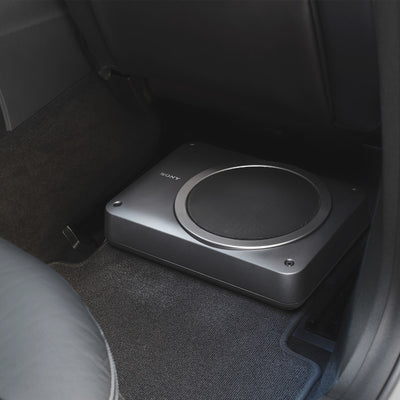 Sony 8 Inch Compact Powered Subwoofer & Soundstorm 8 Gauge Amplifier Wiring Kit - VMInnovations