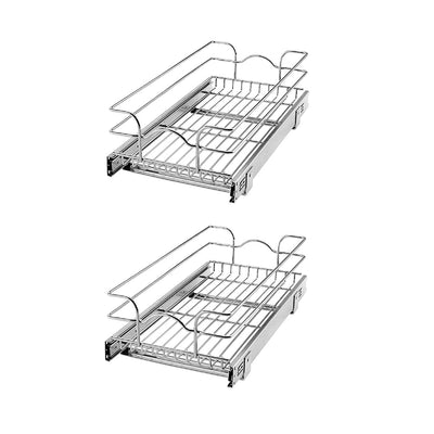 Rev-A-Shelf 12 In Wide 22 In deep Base Kitchen Cabinet Pull Out Basket (2 Pack)