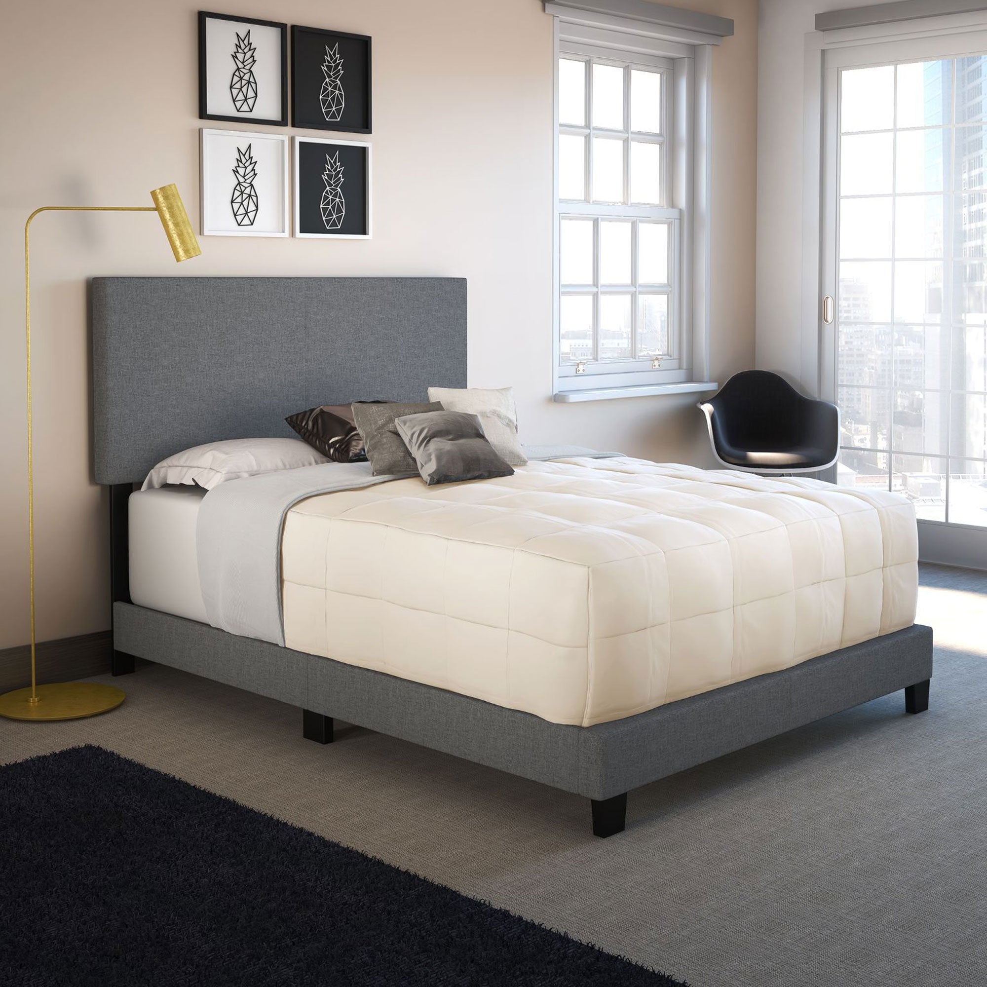 Boyd Sleep Upholstered Queen Bed Frame Foundation and Headboard (For Parts)