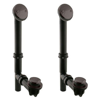 Westbrass Y593144-12 1.5 Inch Tip Toe Bath Waste Drain Kit, Bronze (2 Pack)