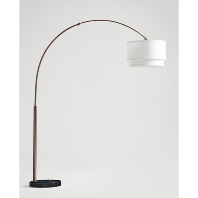 Brightech Mason Arc Floor Lamp with Shade & LED Light Bulb, Bronze (For Parts)