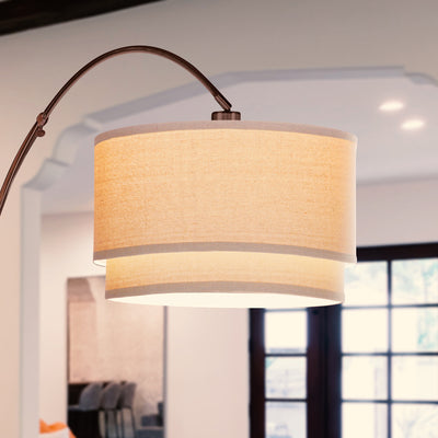 Brightech Mason Arc Floor Lamp with Shade & LED Light Bulb, Bronze (For Parts)