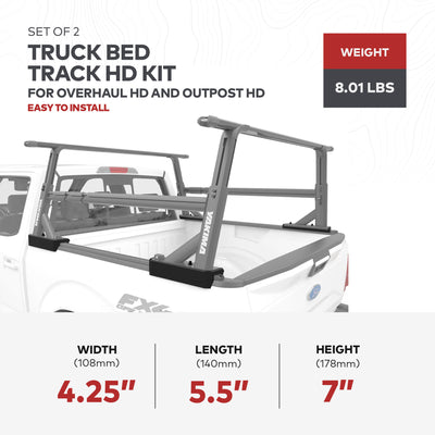 YAKIMA Truck Bed Track HD Kit for OverHaul HD & OutPost HD (2Pc), Black (Used) - VMInnovations