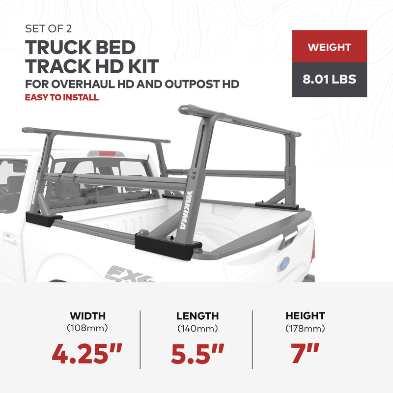 YAKIMA Truck Bed Track HD Kit for OverHaul HD & OutPost HD (2pc),Black(Open Box)