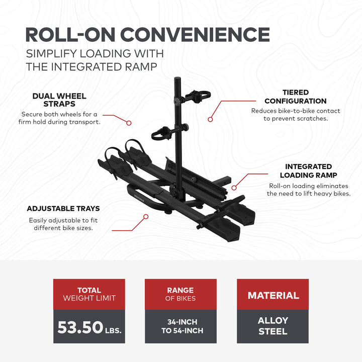 Yakima OnRamp LX Bike Rack with Ramp and Wheel Straps for 2" Hitch Receivers