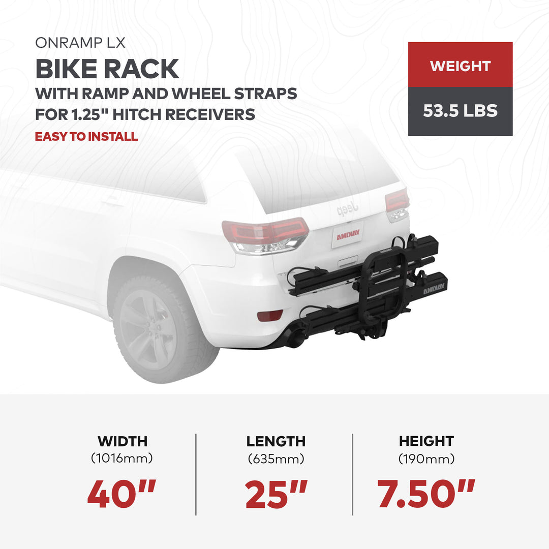 Yakima LX Bike Rack with Ramp & Wheel Straps for 1.25" Hitch Receivers(Open Box)