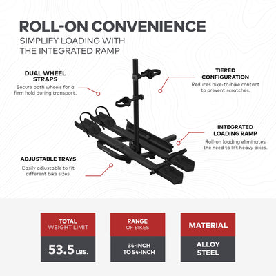 Yakima OnRamp LX Bike Rack with Ramp and Wheel Straps for 1.25" Hitch Receivers